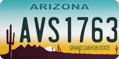 AZ license plate AVS1763