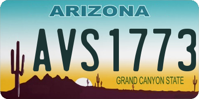 AZ license plate AVS1773