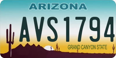 AZ license plate AVS1794
