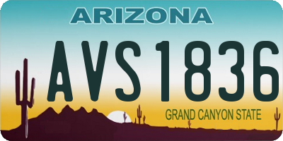 AZ license plate AVS1836