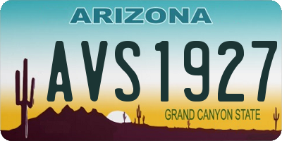 AZ license plate AVS1927
