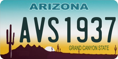 AZ license plate AVS1937