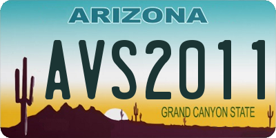 AZ license plate AVS2011