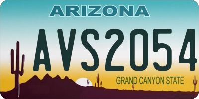AZ license plate AVS2054