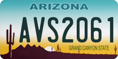 AZ license plate AVS2061