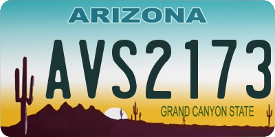AZ license plate AVS2173
