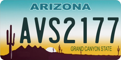 AZ license plate AVS2177