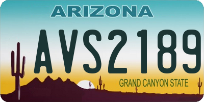 AZ license plate AVS2189