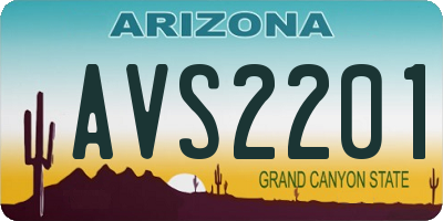 AZ license plate AVS2201