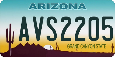 AZ license plate AVS2205