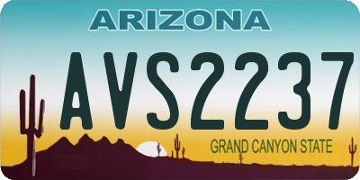 AZ license plate AVS2237