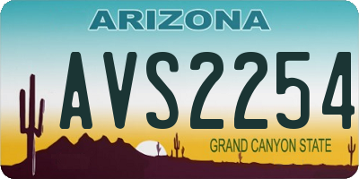 AZ license plate AVS2254