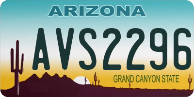 AZ license plate AVS2296