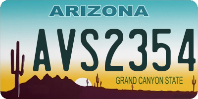 AZ license plate AVS2354
