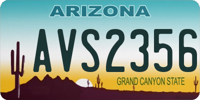 AZ license plate AVS2356