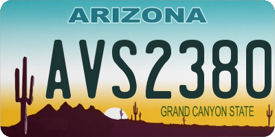 AZ license plate AVS2380