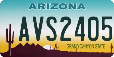 AZ license plate AVS2405
