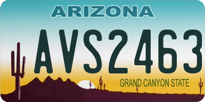 AZ license plate AVS2463