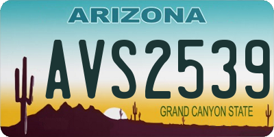 AZ license plate AVS2539
