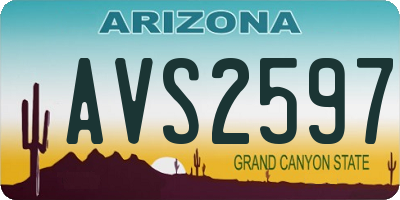 AZ license plate AVS2597