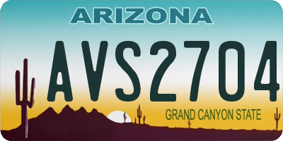 AZ license plate AVS2704