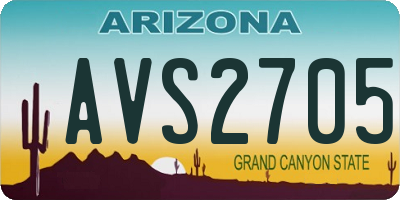 AZ license plate AVS2705