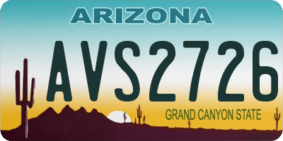 AZ license plate AVS2726