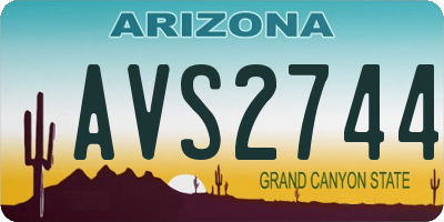 AZ license plate AVS2744