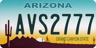 AZ license plate AVS2777