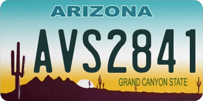 AZ license plate AVS2841