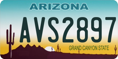 AZ license plate AVS2897