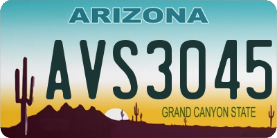 AZ license plate AVS3045