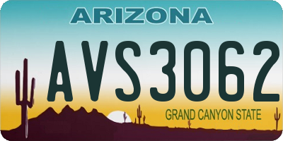 AZ license plate AVS3062