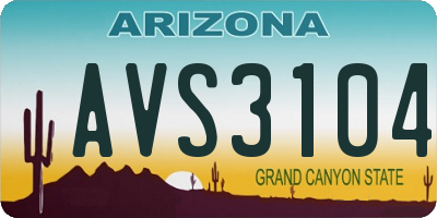 AZ license plate AVS3104