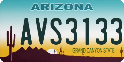 AZ license plate AVS3133