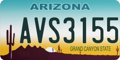 AZ license plate AVS3155