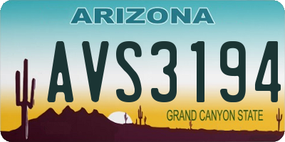 AZ license plate AVS3194