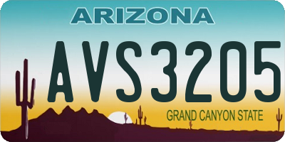 AZ license plate AVS3205