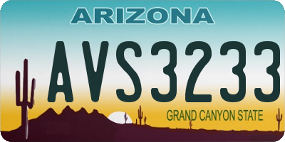 AZ license plate AVS3233