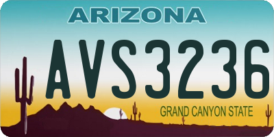 AZ license plate AVS3236