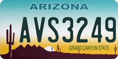AZ license plate AVS3249