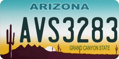 AZ license plate AVS3283
