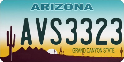 AZ license plate AVS3323