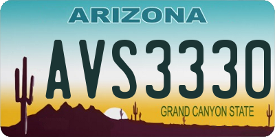 AZ license plate AVS3330