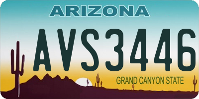 AZ license plate AVS3446