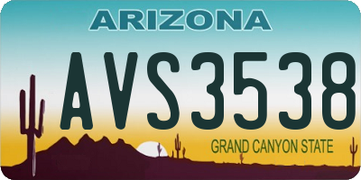 AZ license plate AVS3538