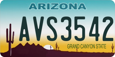 AZ license plate AVS3542