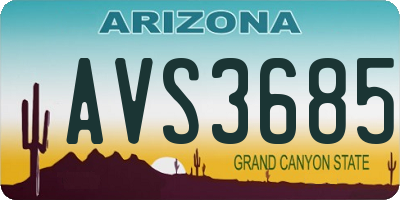 AZ license plate AVS3685