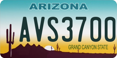AZ license plate AVS3700