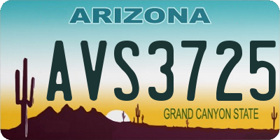 AZ license plate AVS3725